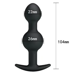 Pretty Love DUO Heavy Balls Silicone Butt Plug 10.4 x 2.6 cm